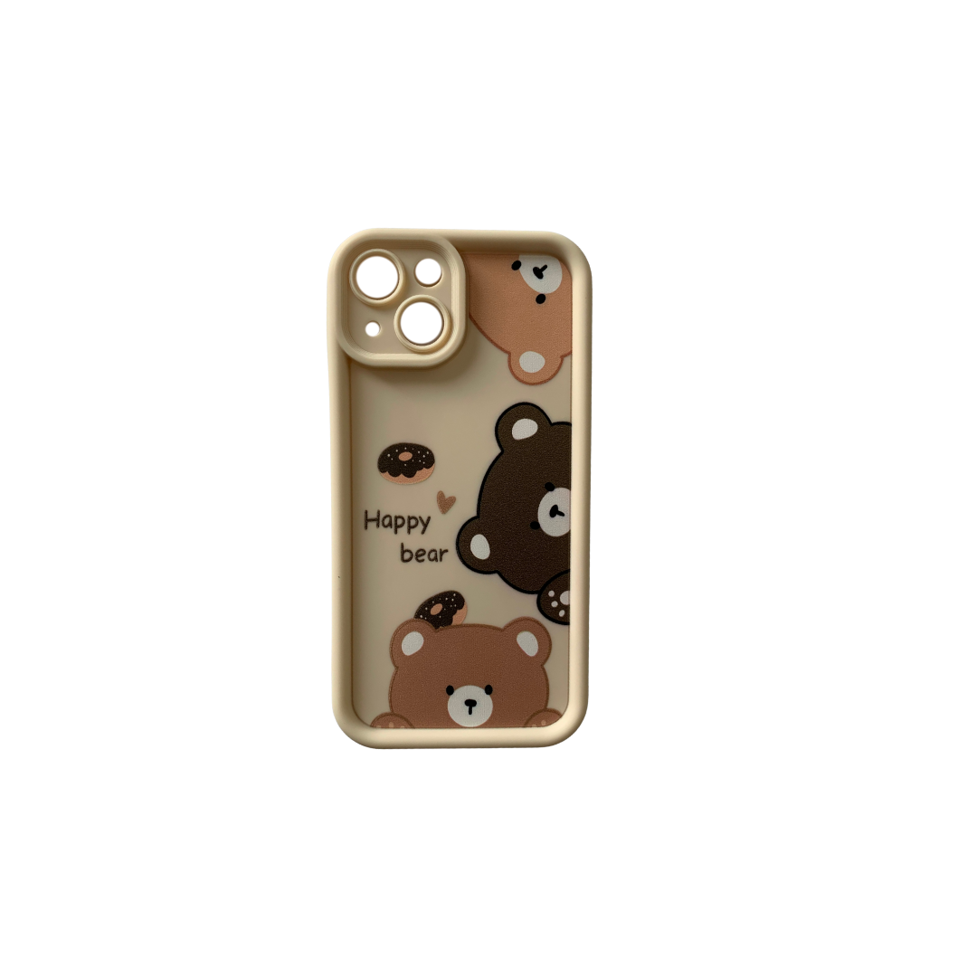 happy bear iphone 14 case (ivory white)