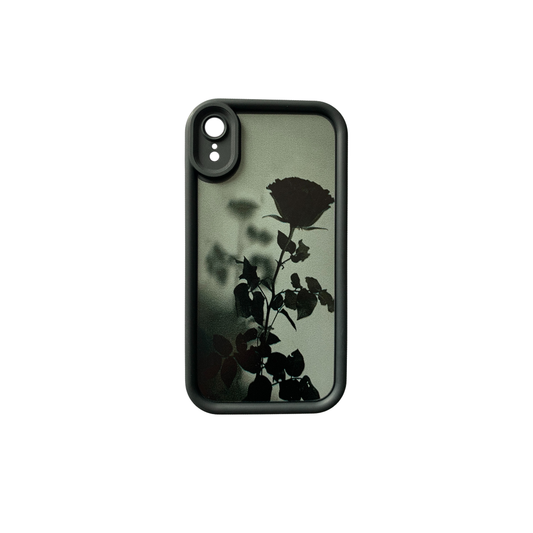 black rose iphone xr case – elegant shockproof protective cover