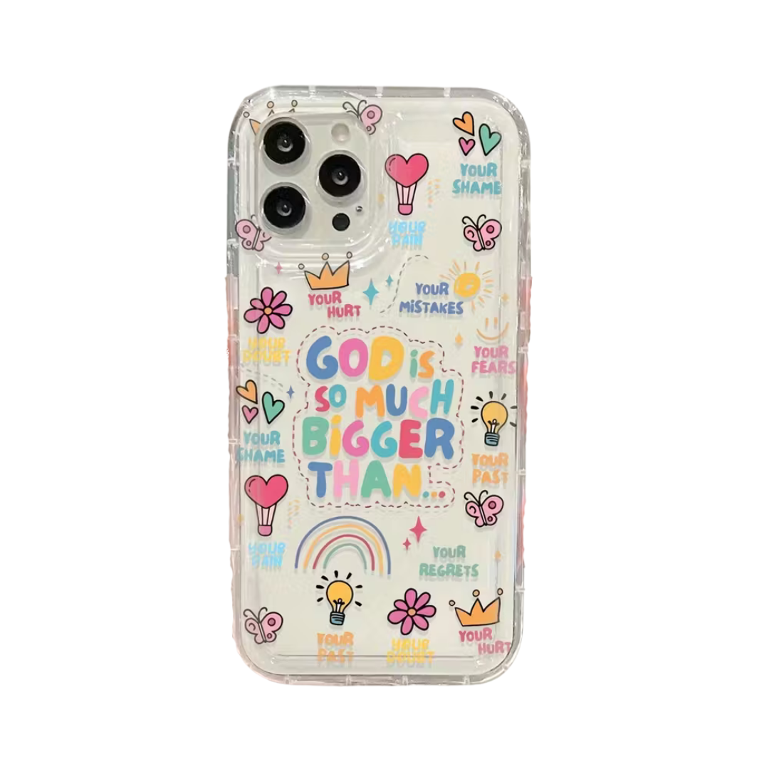 God Is So Much Bigger Than... Clear iPhone Case – Inspirational Design