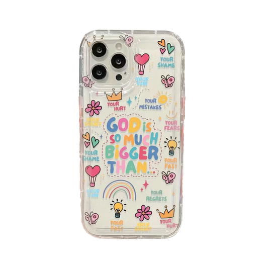 God Is So Much Bigger Than... Clear iPhone Case – Inspirational Design