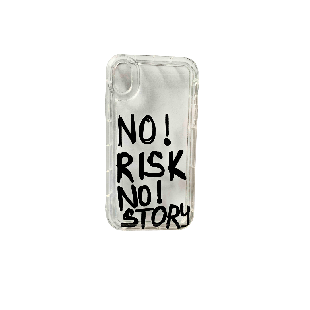 no risk no story iphone xr case – clear motivational quote design