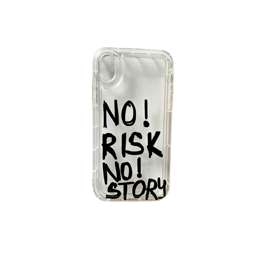 no risk no story iphone xr case – clear motivational quote design