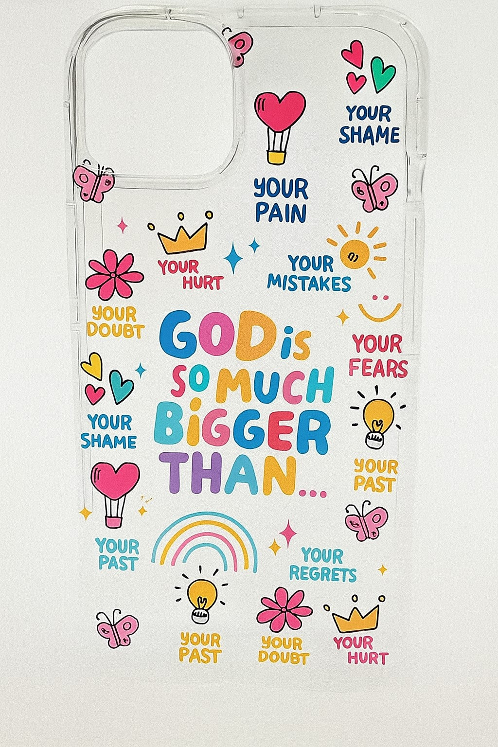 God Is So Much Bigger Than... Clear iPhone Case – Inspirational Design