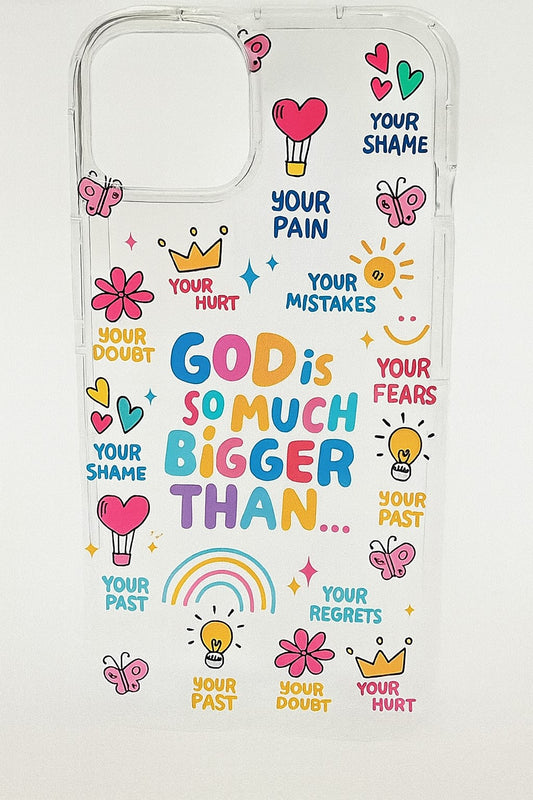 God Is So Much Bigger Than... Clear iPhone Case – Inspirational Design